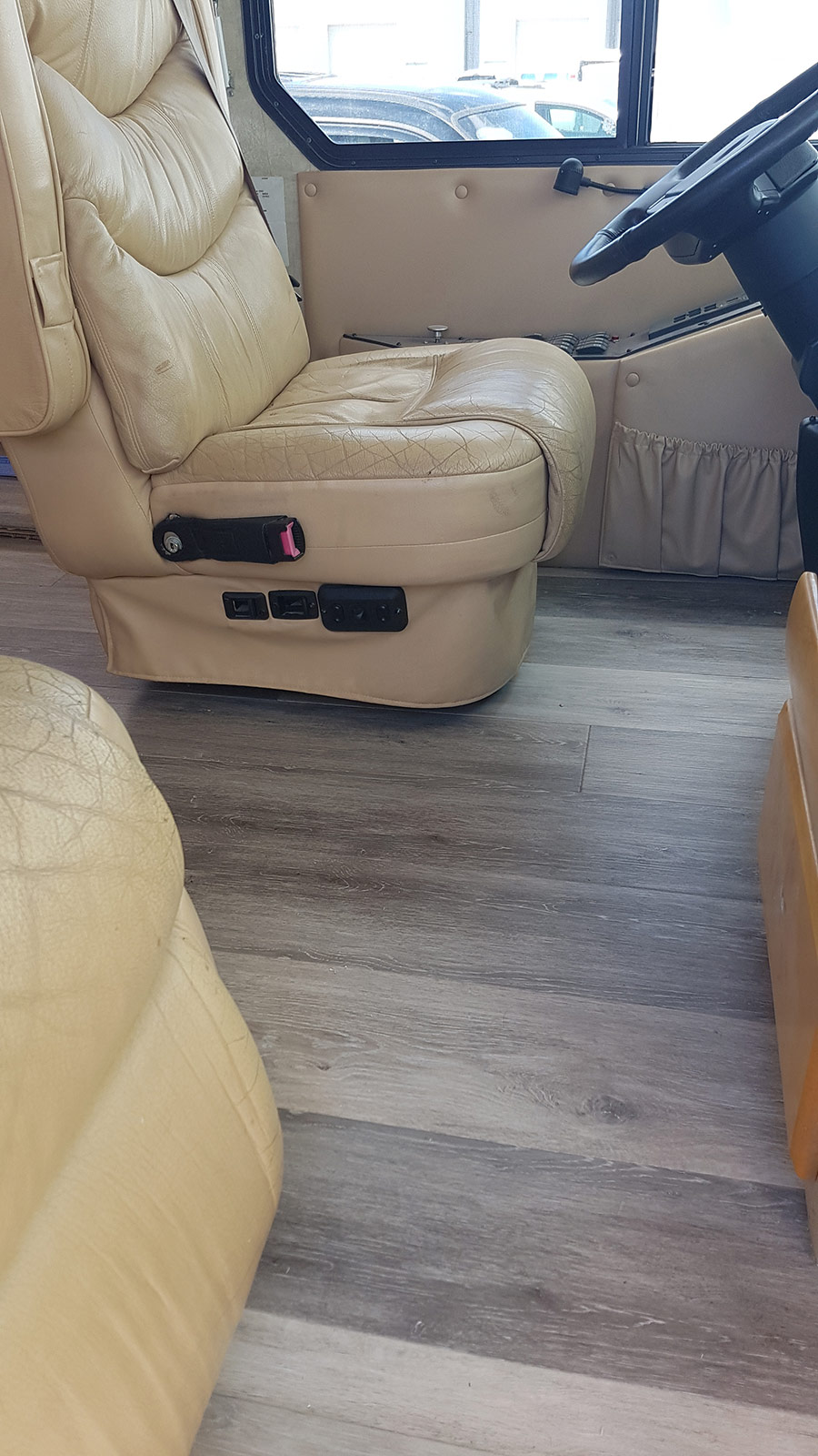 The new flooring in our Monaco, front cab