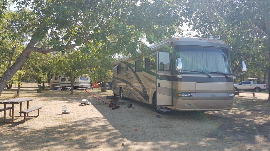 Explorker2 parked at Saskatchewan Landing Provincial Park