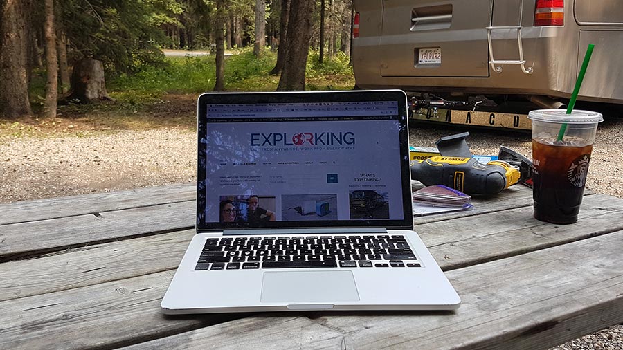 Picture of laptop on table