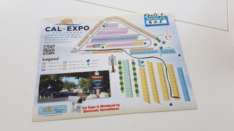 A picture of the Cal Expo RV Park map