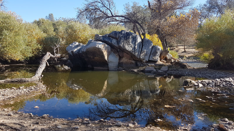 The river down the path from our camp site