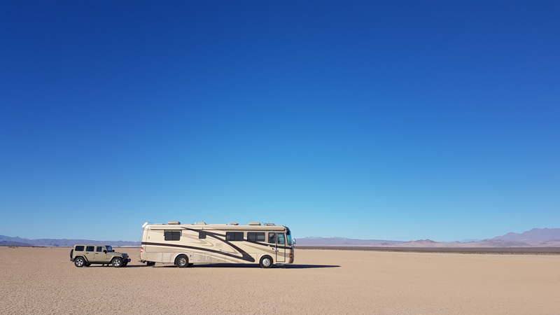 Explorker2 parked by the Silurian Hills, near Baker, CA