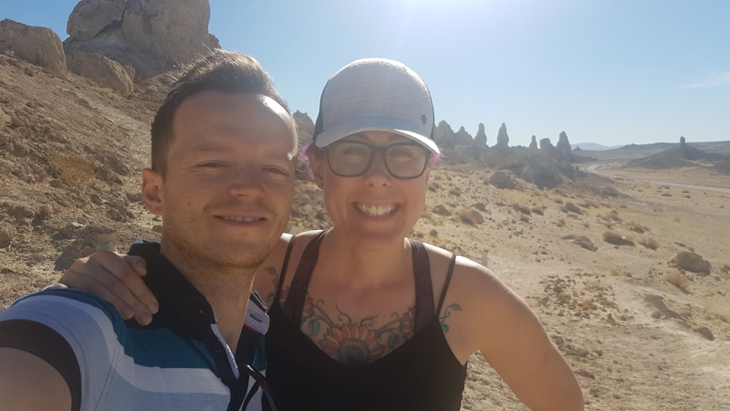 Leanne and Kevin at the Trona Pinnacles 