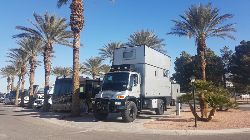 Global Expedition Vehicle at Oasis RV Park in Las Vegas