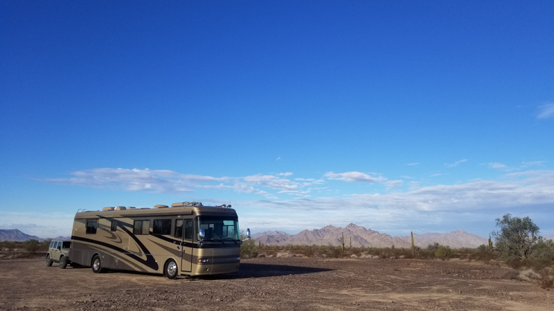 Explorker2 parked near Quartzsite