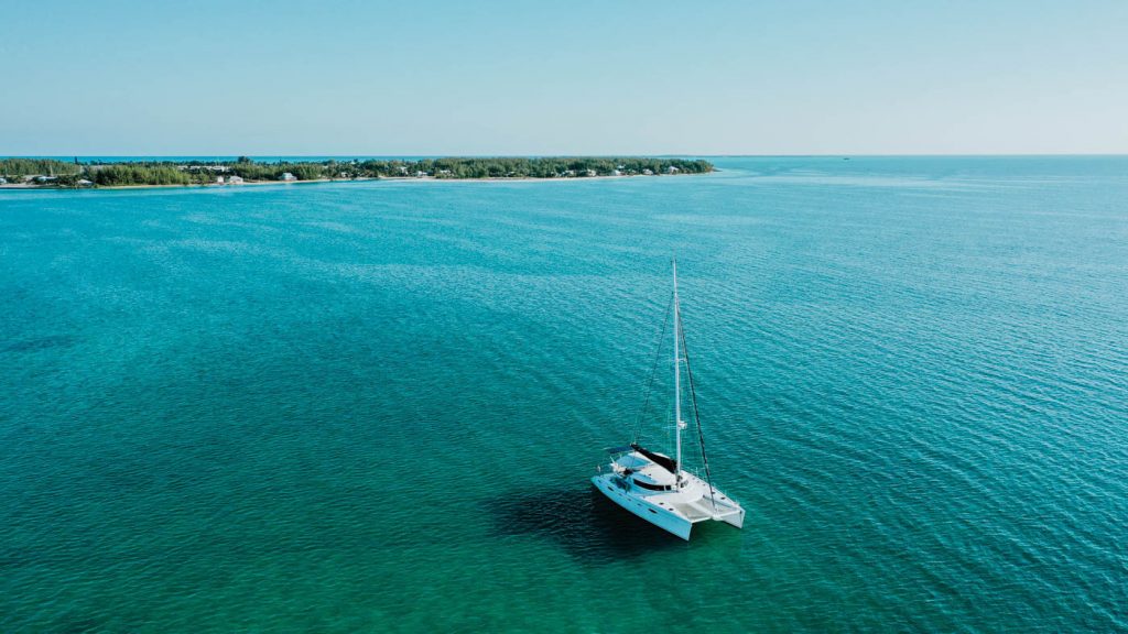 SV Seamlessly anchored by Treasure Cay, Bahamas