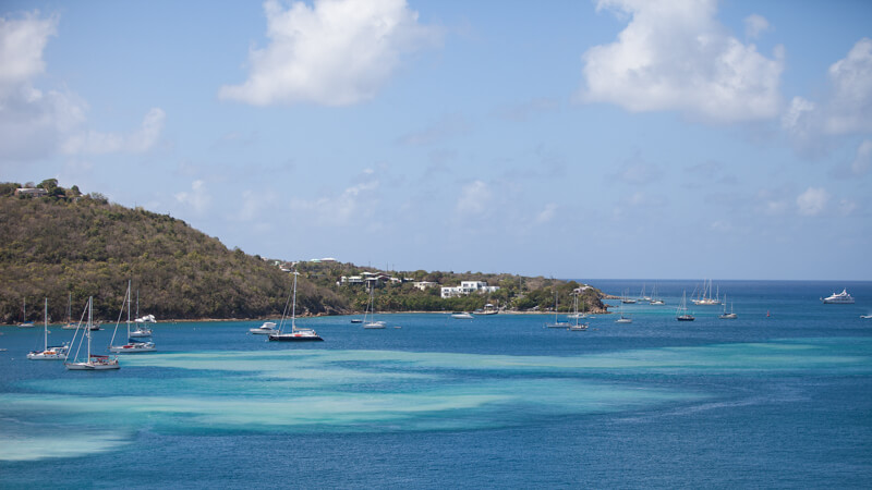 SV Seamlessly anchored by Treasure Cay, Bahamas