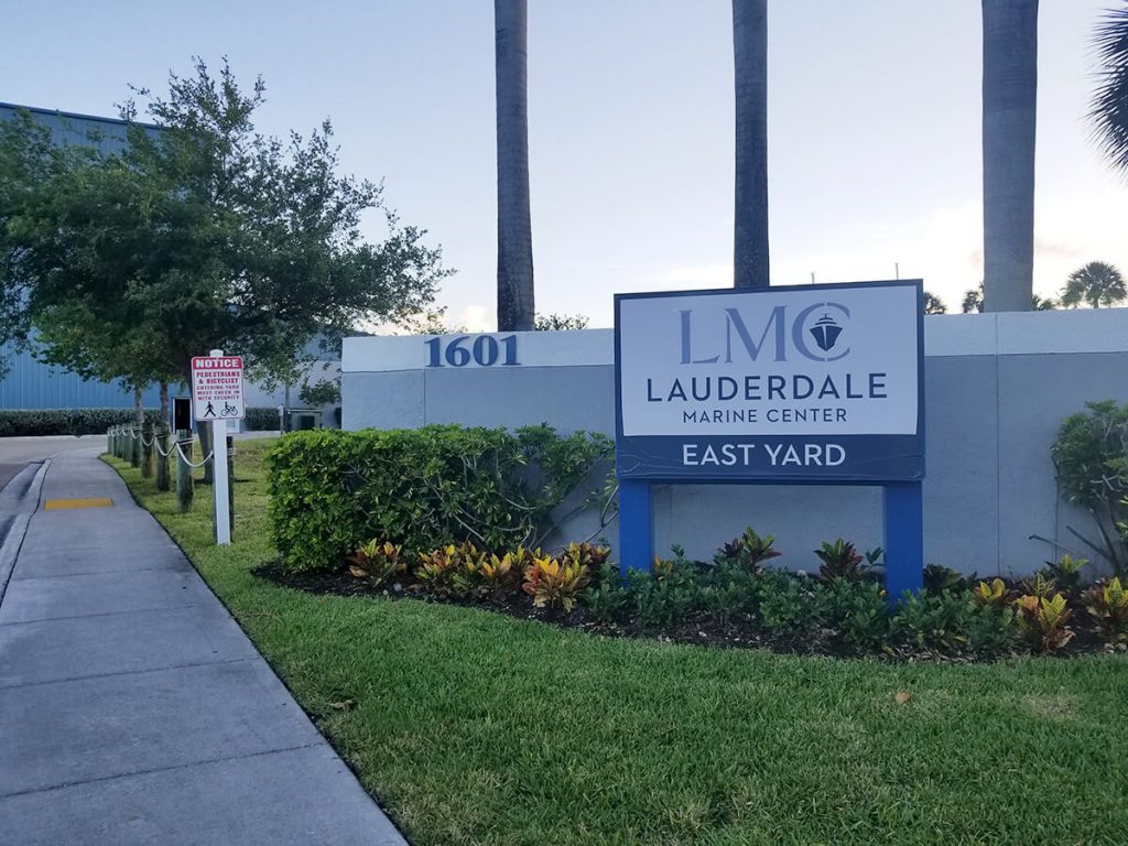 The sign outside Riverbend, also known as LMC East Yard