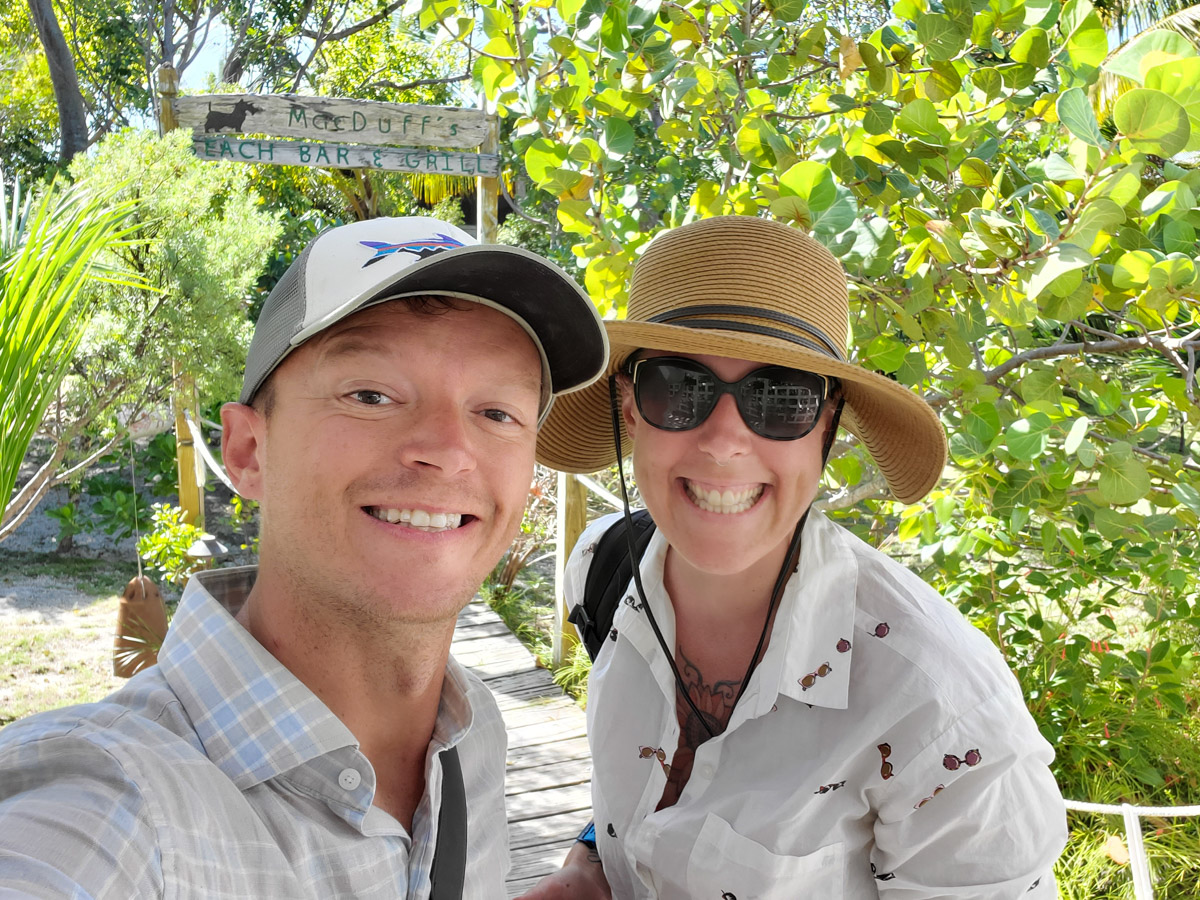 Leanne and Kevin at Norman's Cay - Macduff's