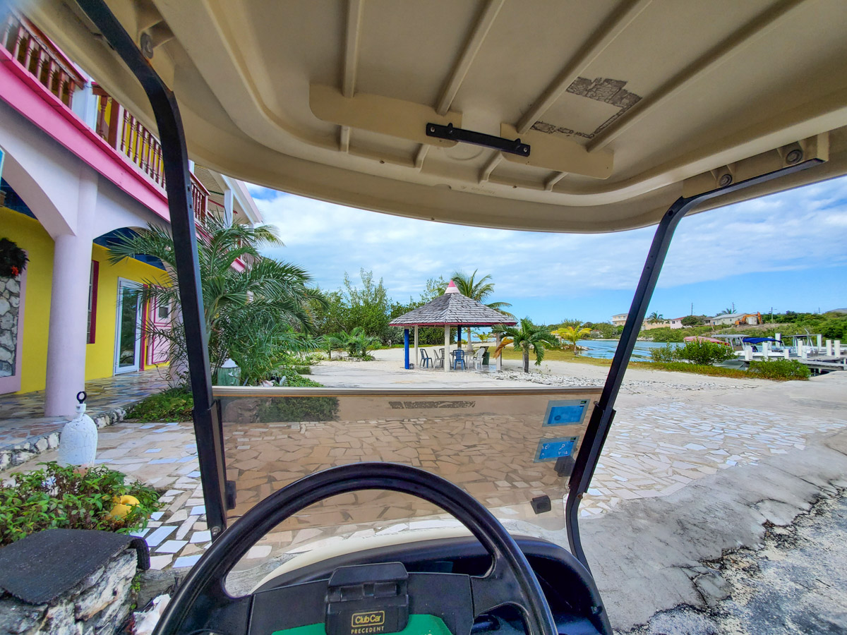 Exploring Staniel Cay via golf cart!